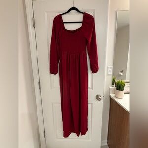 Maroon Long Sleeve Jumpsuit (Perfect for Valentines Day!)